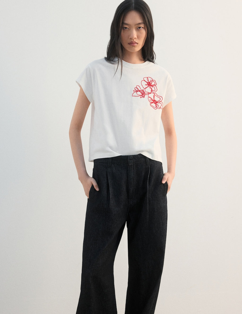 Mango t-shirt patrick in off white - Image 1