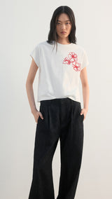 Mango t-shirt patrick in off white - Image 1