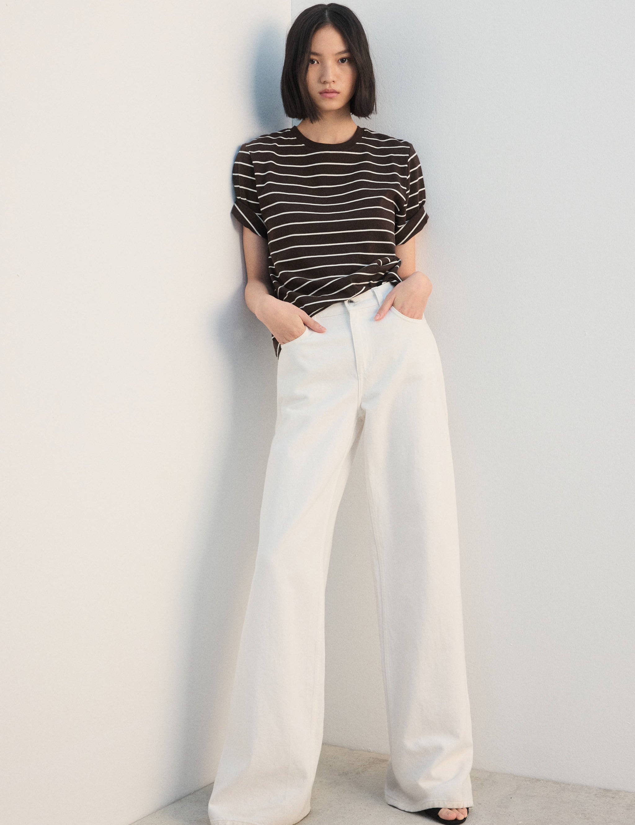 Mango t-shirt bella in brown - 001