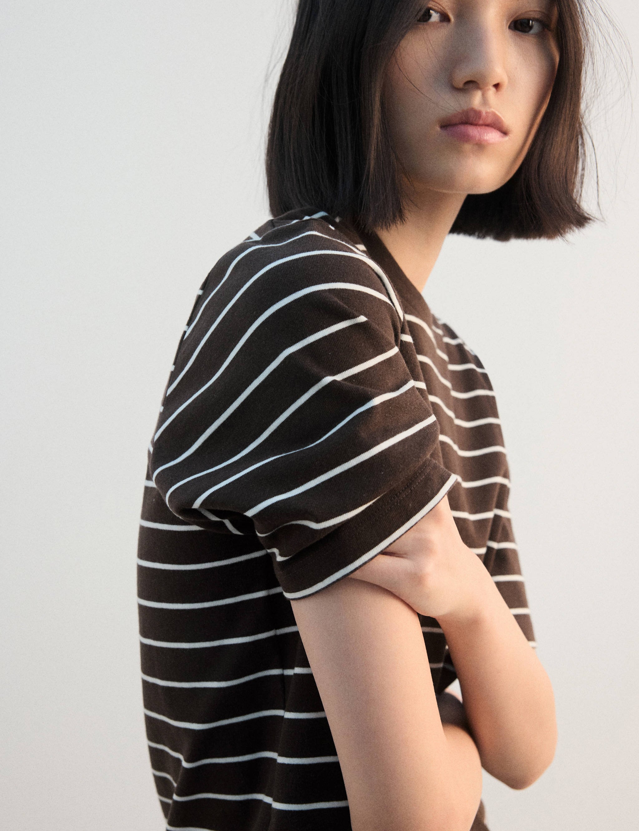 Mango t-shirt bella in brown - 002