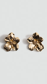 Mango earrings flor in gold - Image 2