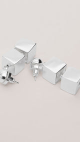 Mango earrings dice in silver - Image 1