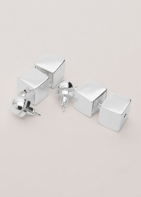 Mango earrings dice in silver
