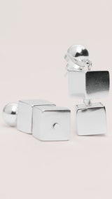 Mango earrings dice in silver - Image 3