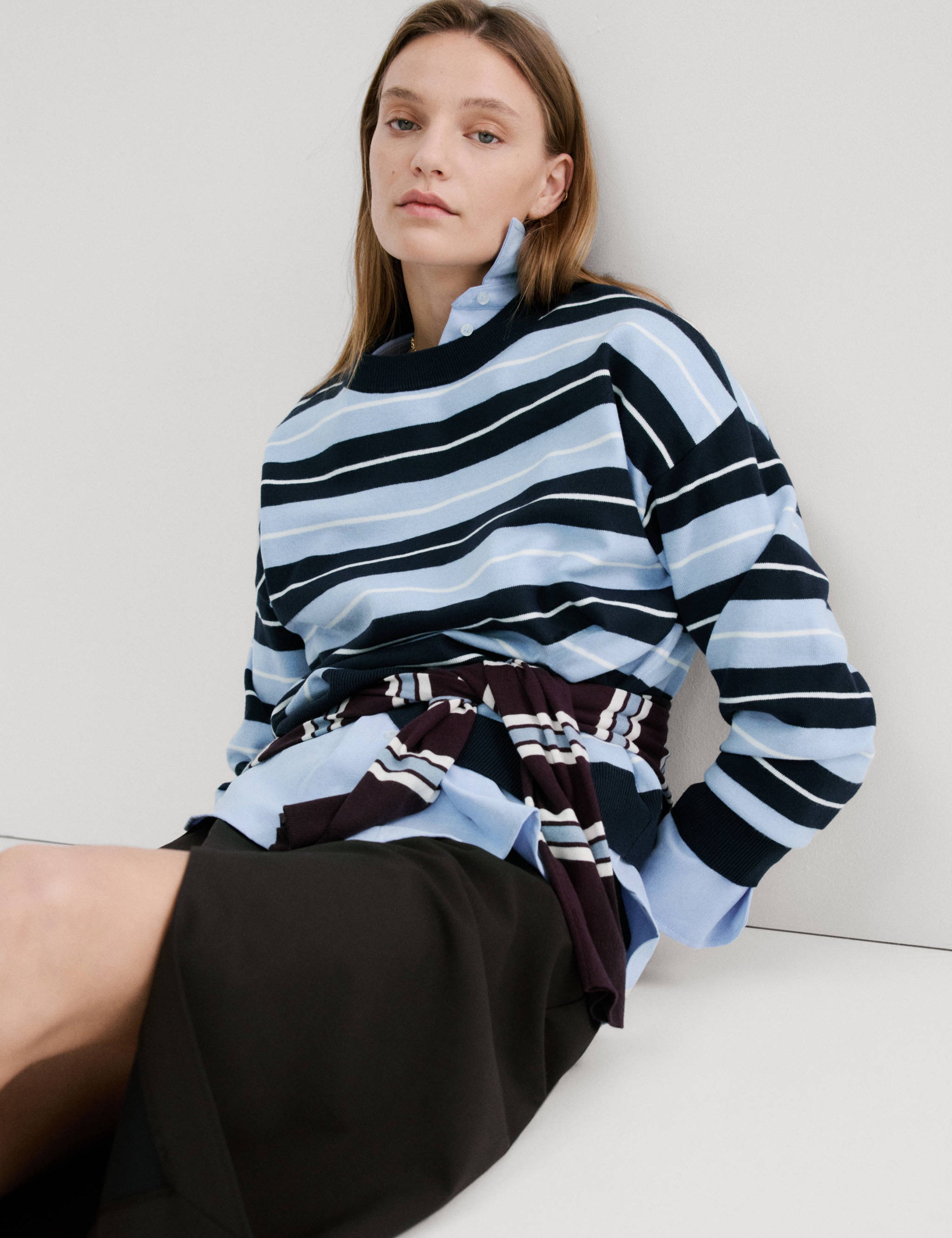 Mango sweater lotin in navy - 002
