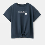 Mango t-shirt stamps in navy - Image 1