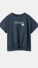 Mango t-shirt stamps in navy - Image 1