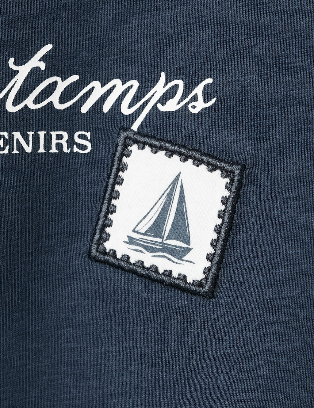 Mango t-shirt stamps in navy - Image 2