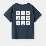 Mango t-shirt stamps in navy - Image 4