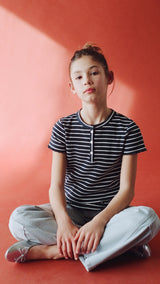 Mango t-shirt queen in navy - Image 3