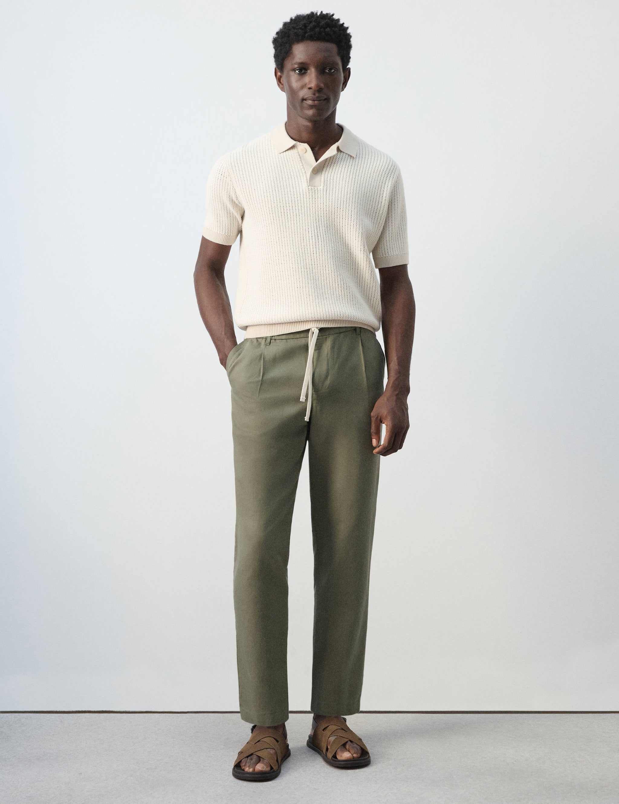 Mango trousers romelino in moss - 001