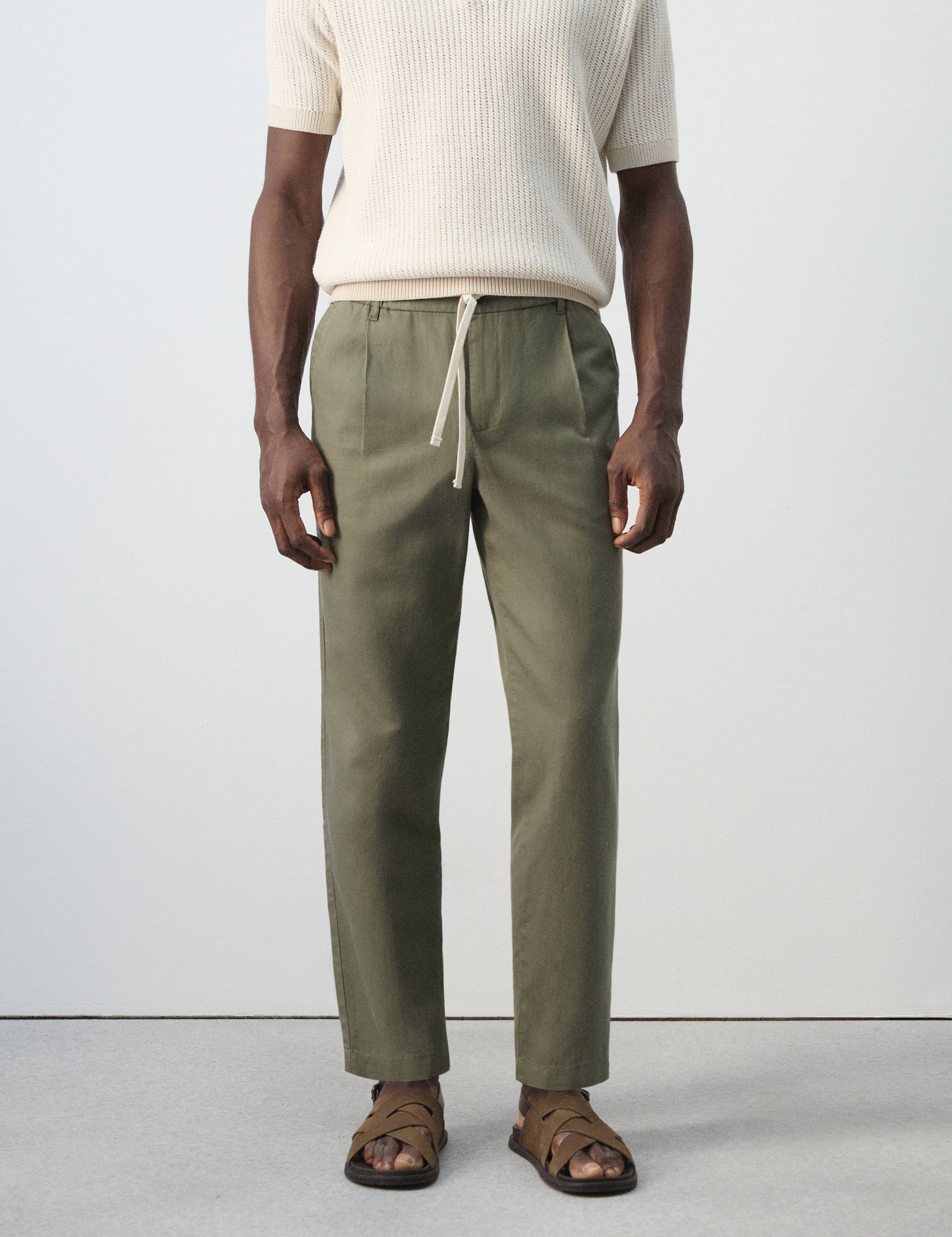 Mango trousers romelino in moss - 002