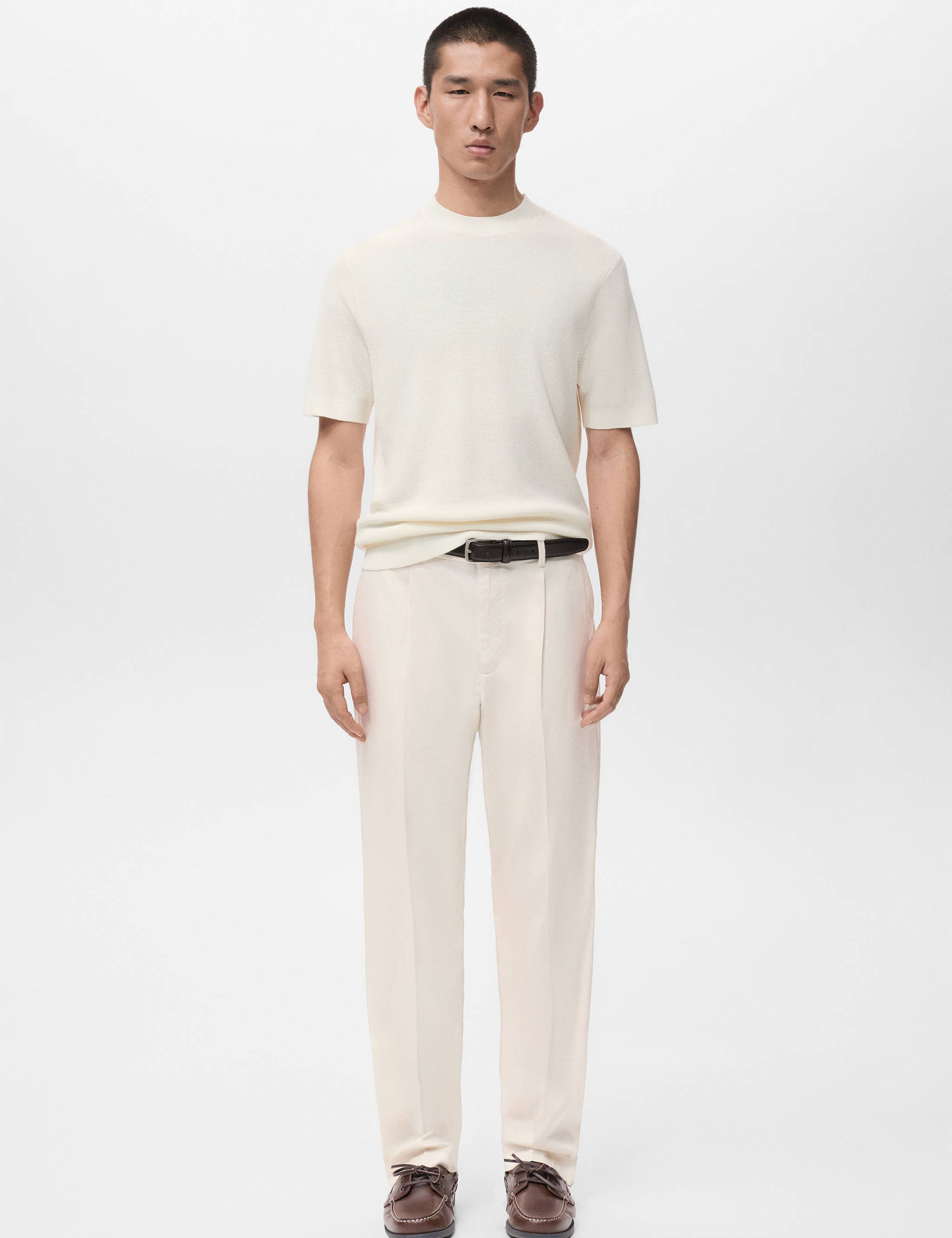 Mango trousers lighter in beige - 001