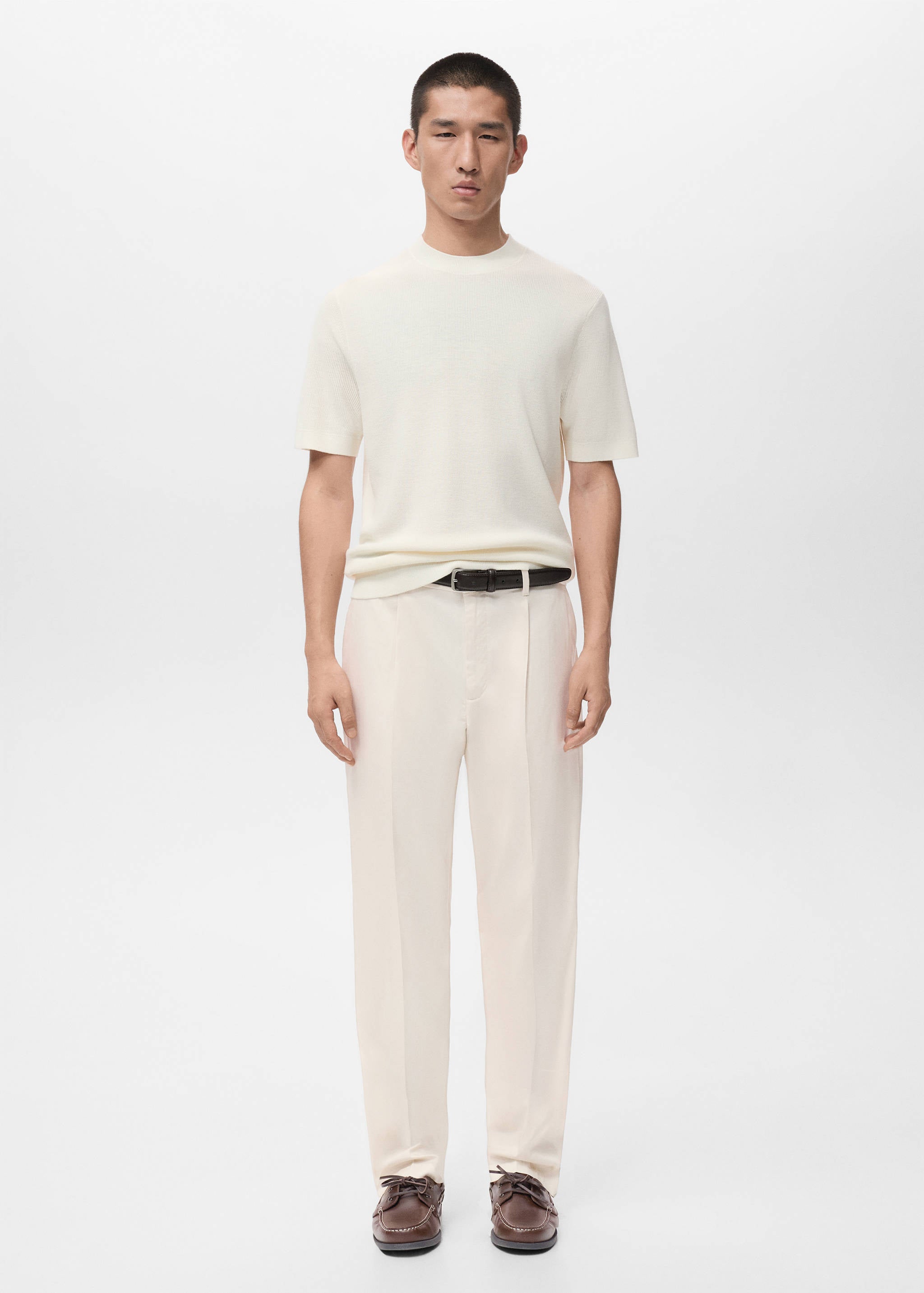 Mango trousers lighter in beige - 001