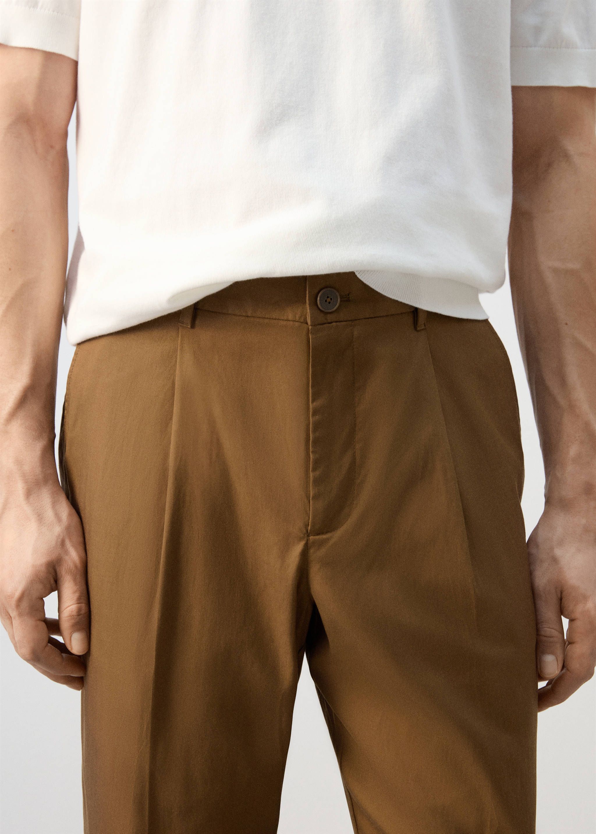 Mango trousers lighter in brown - 004