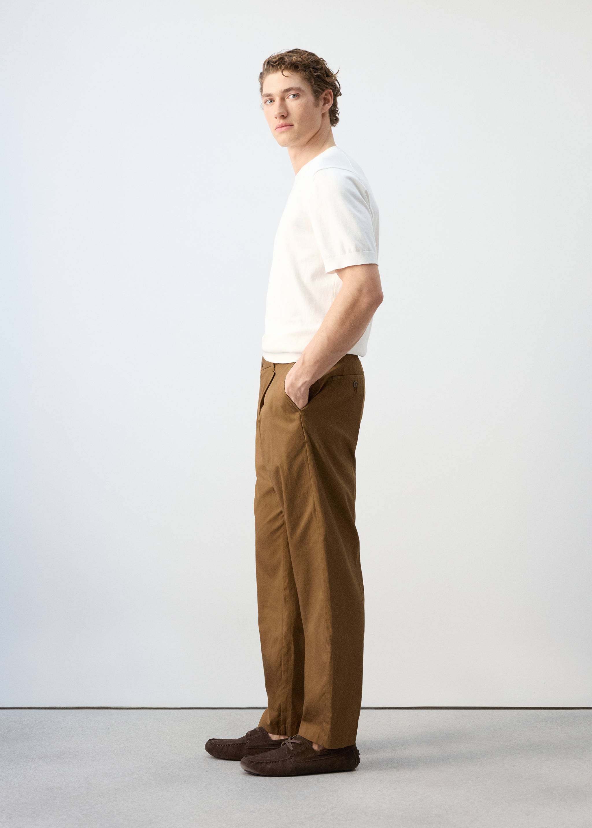 Mango trousers lighter in brown - 008