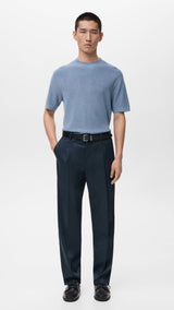Mango trousers lighter in navy - 001