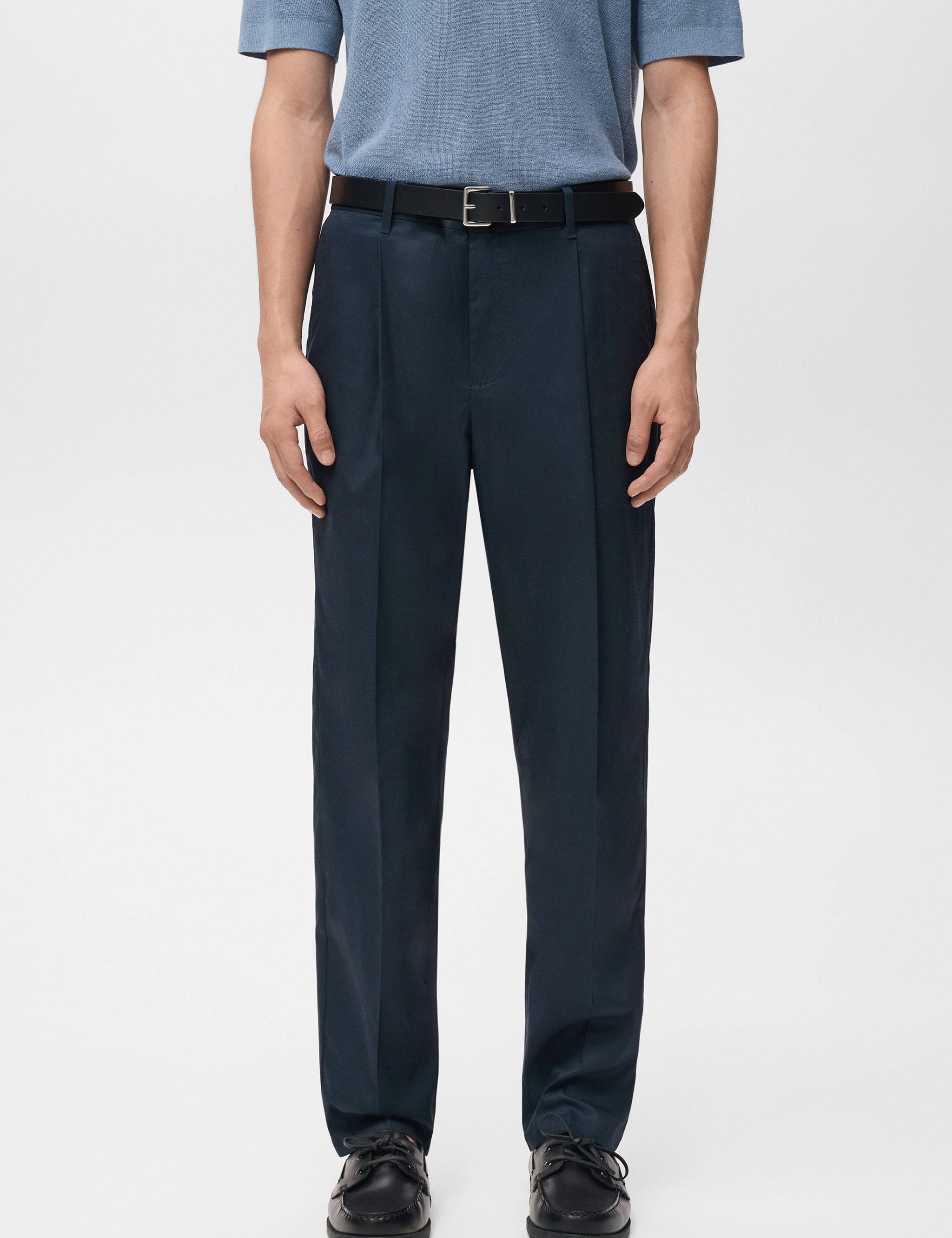 Mango trousers lighter in navy - 002