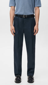 Mango trousers lighter in navy - 002