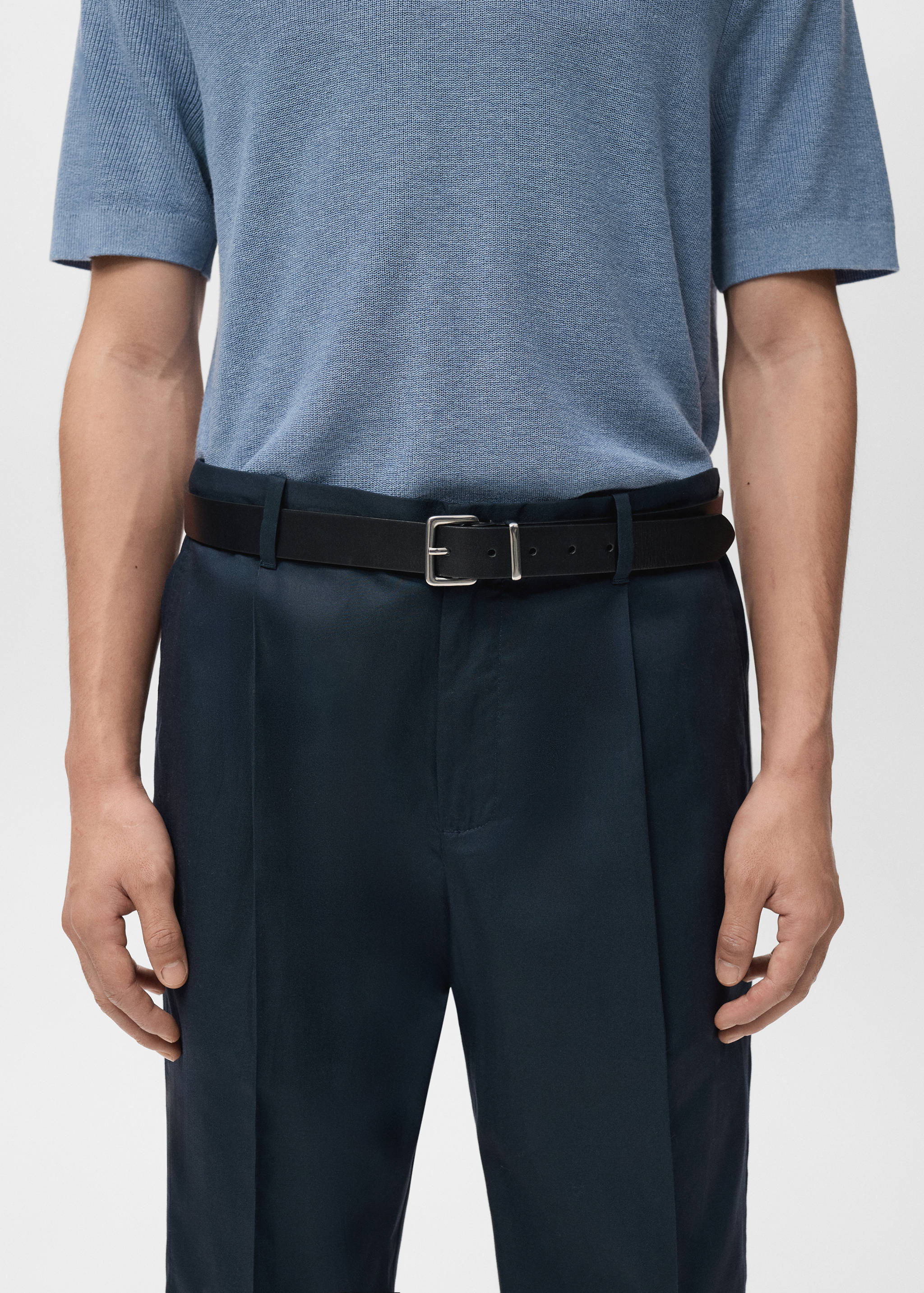 Mango trousers lighter in navy - 004