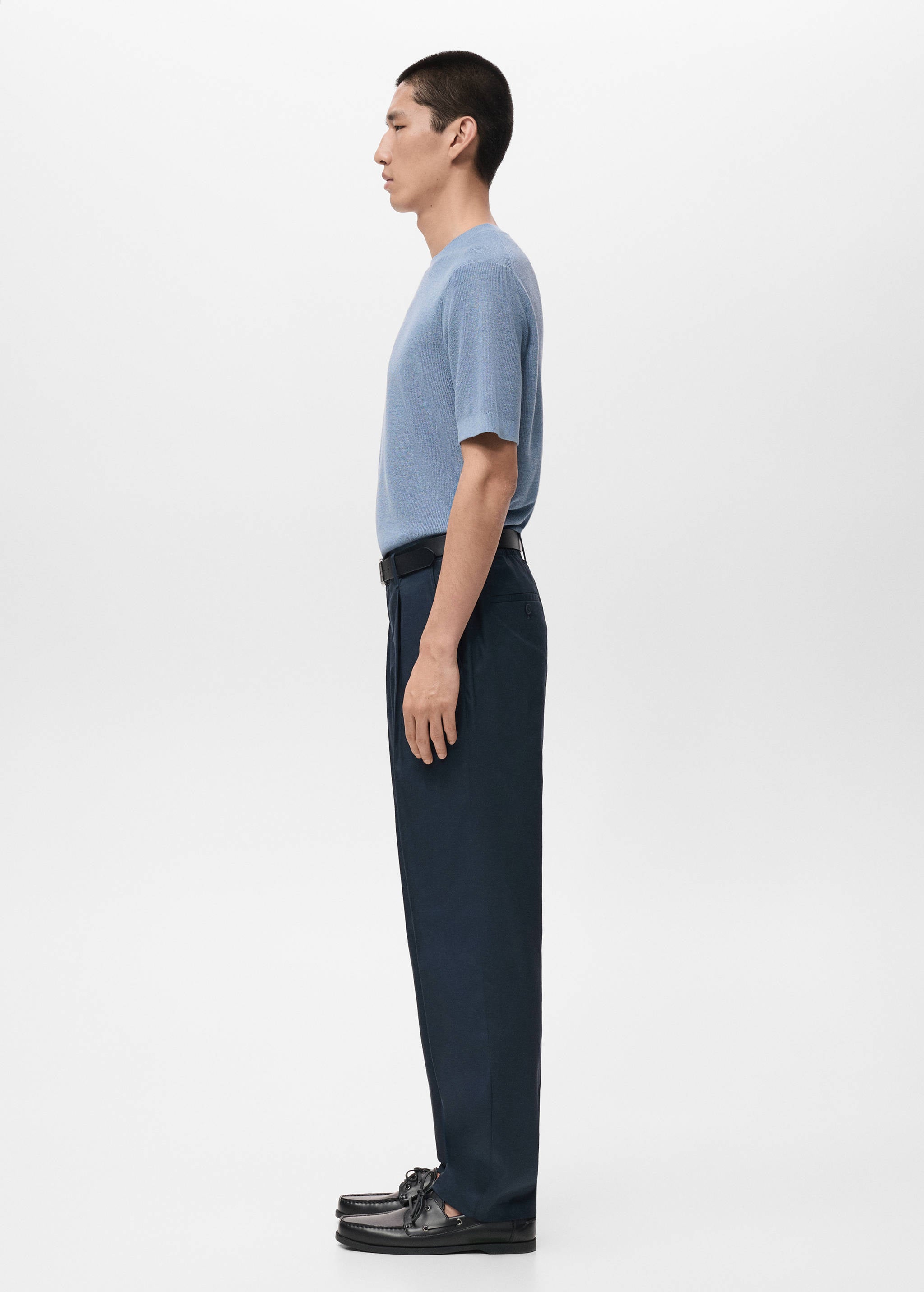 Mango trousers lighter in navy - 008