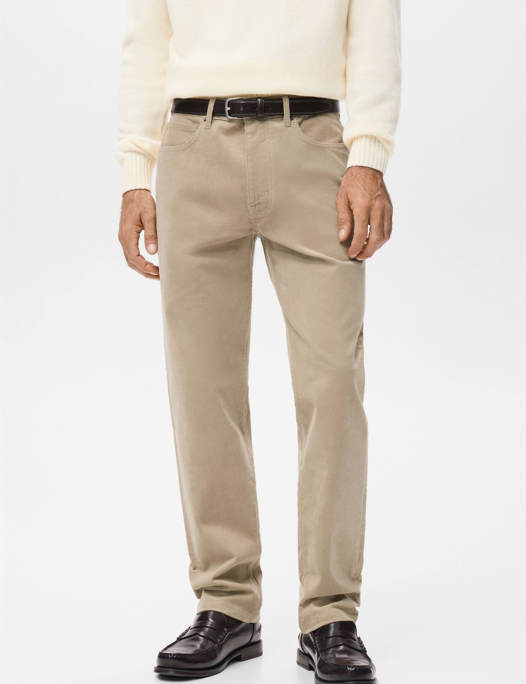 Mango trousers ercolano in sand - 002
