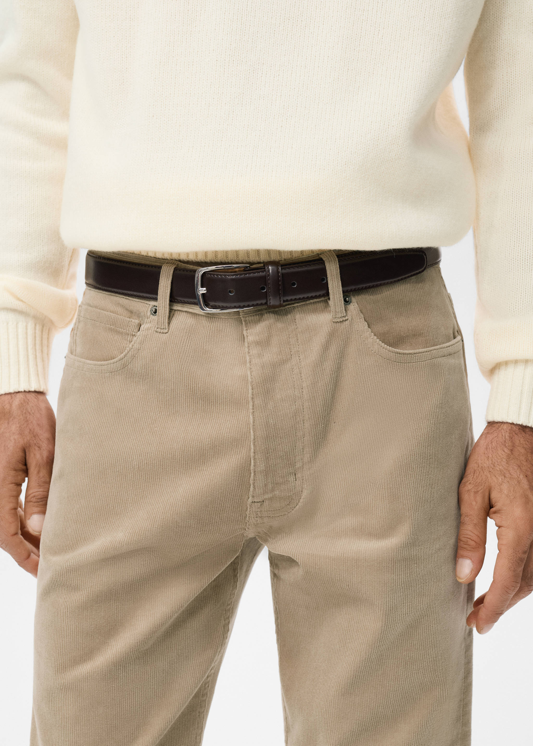 Mango trousers ercolano in sand - 004