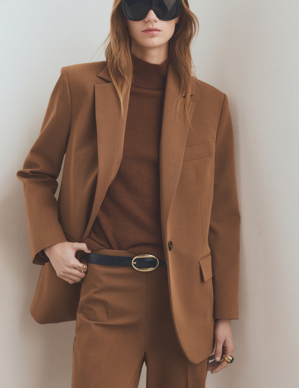 Mango trousers milano in toffee - Image 1