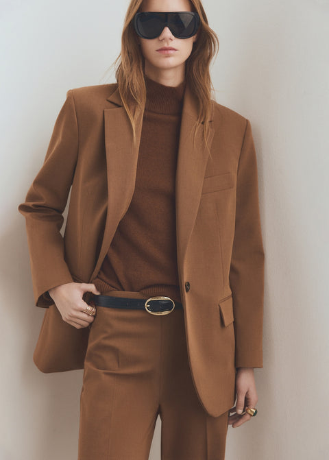 Mango trousers milano in toffee