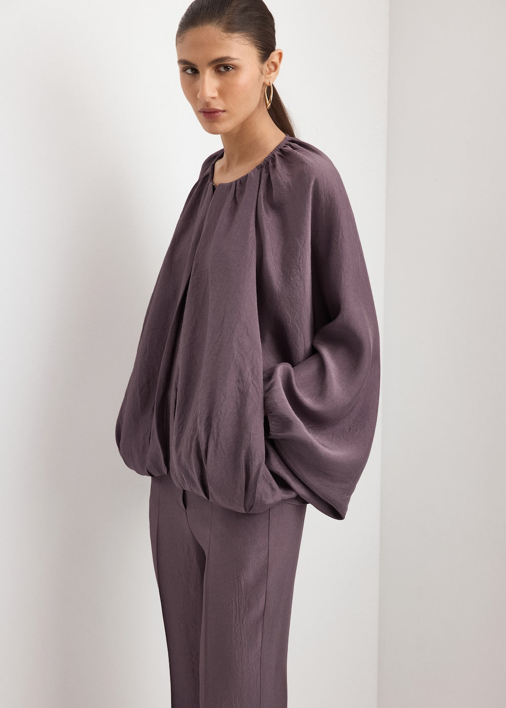Mango trousers lilli in purple brown - Image 4