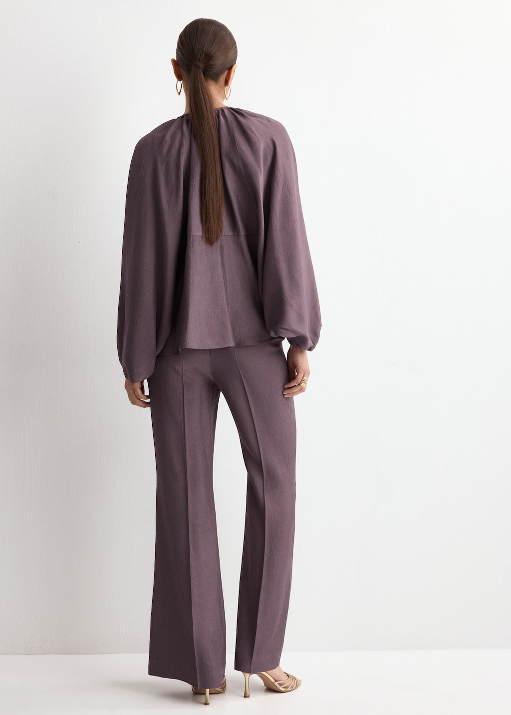Mango trousers lilli in purple brown - Image 6
