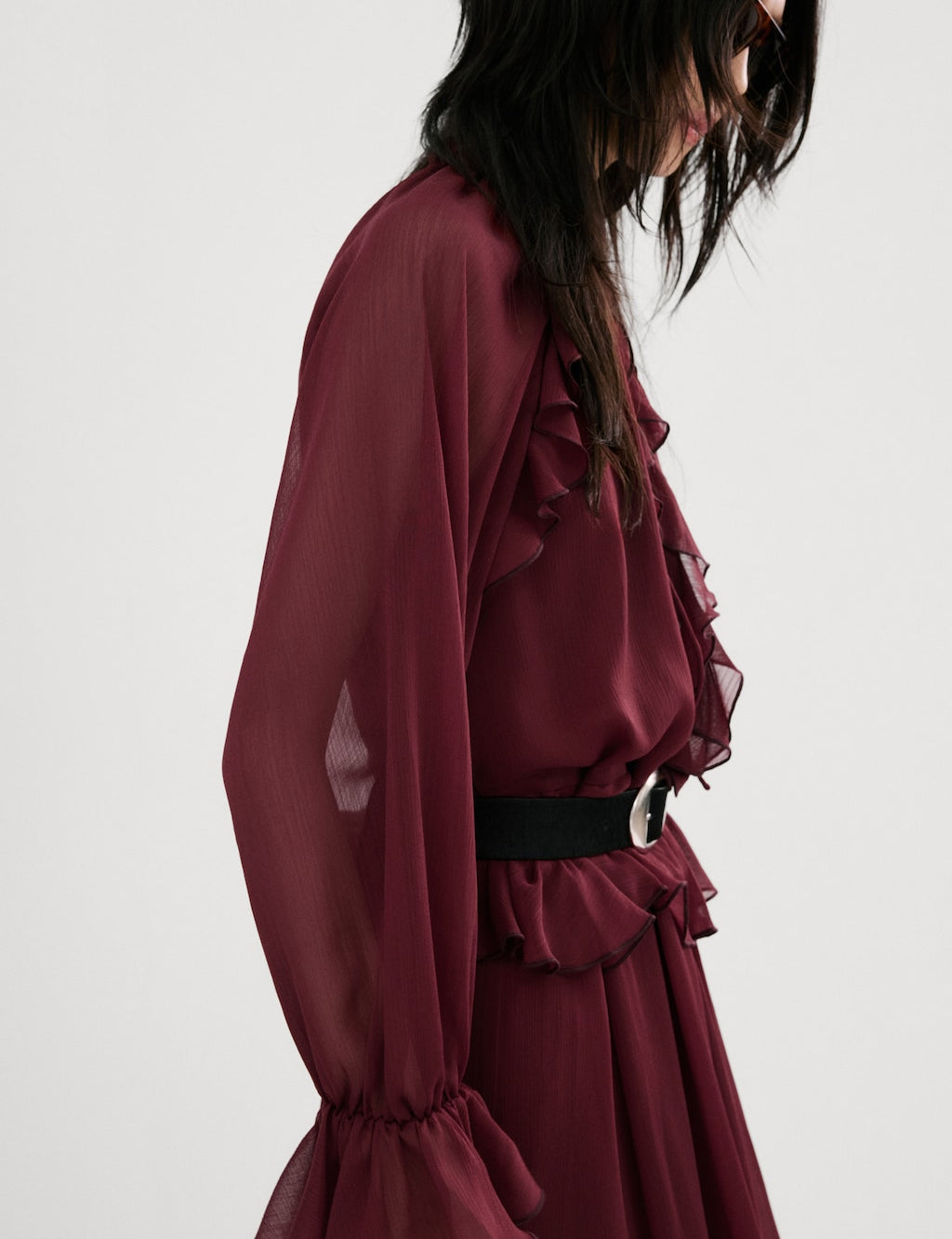 Mango dress cherry in eggplant - Image 1