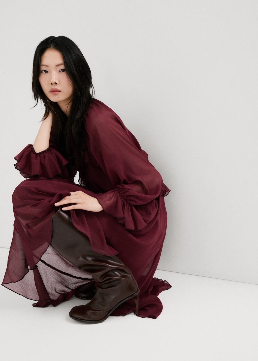 Mango dress cherry in eggplant - Image 4
