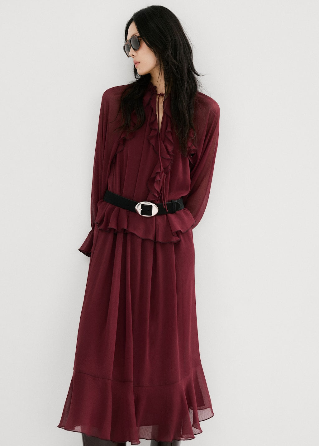Mango dress cherry in eggplant - Image 6