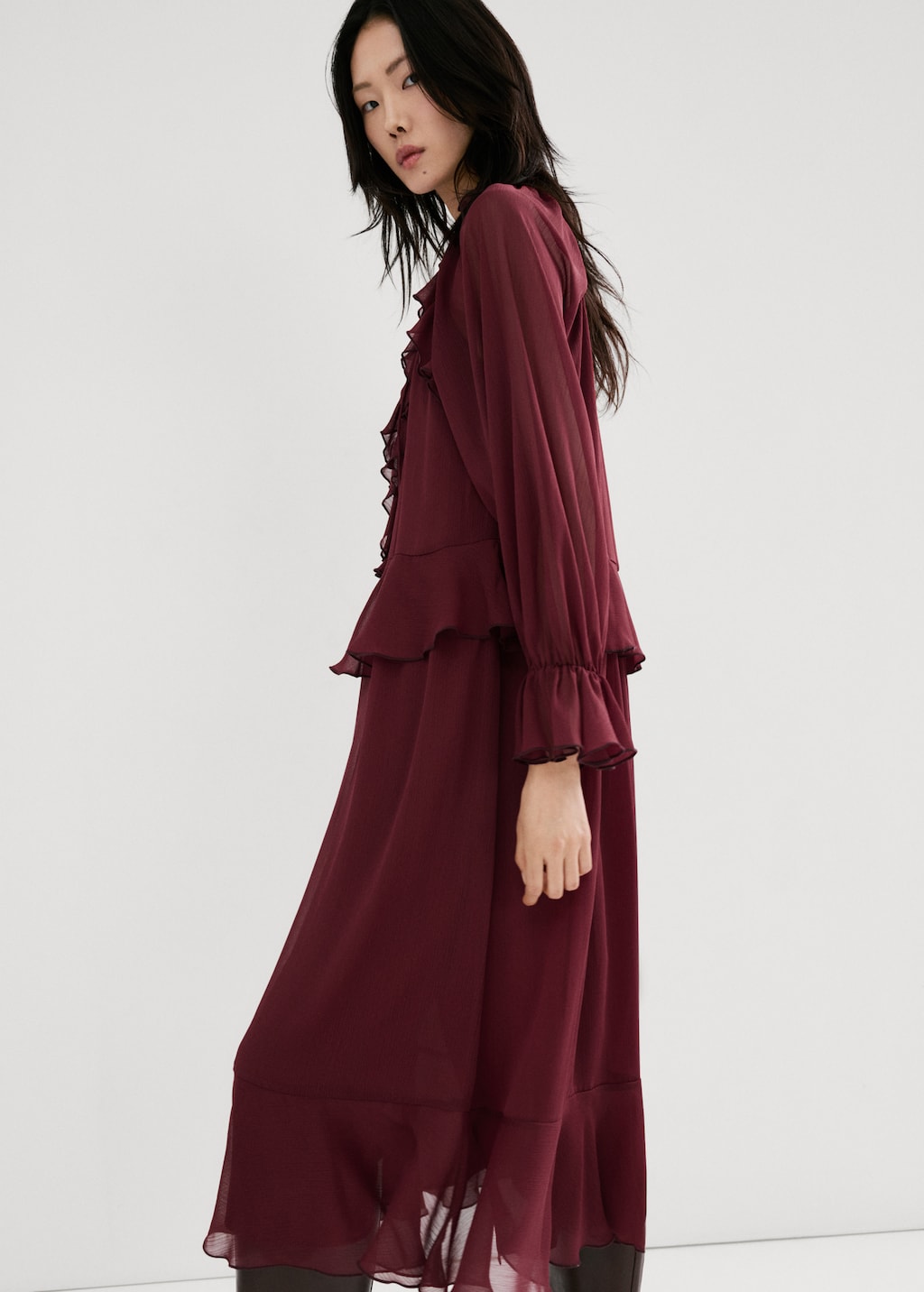 Mango dress cherry in eggplant - Image 8