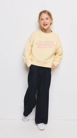Mango sweatshirt jane in pastel yellow-001