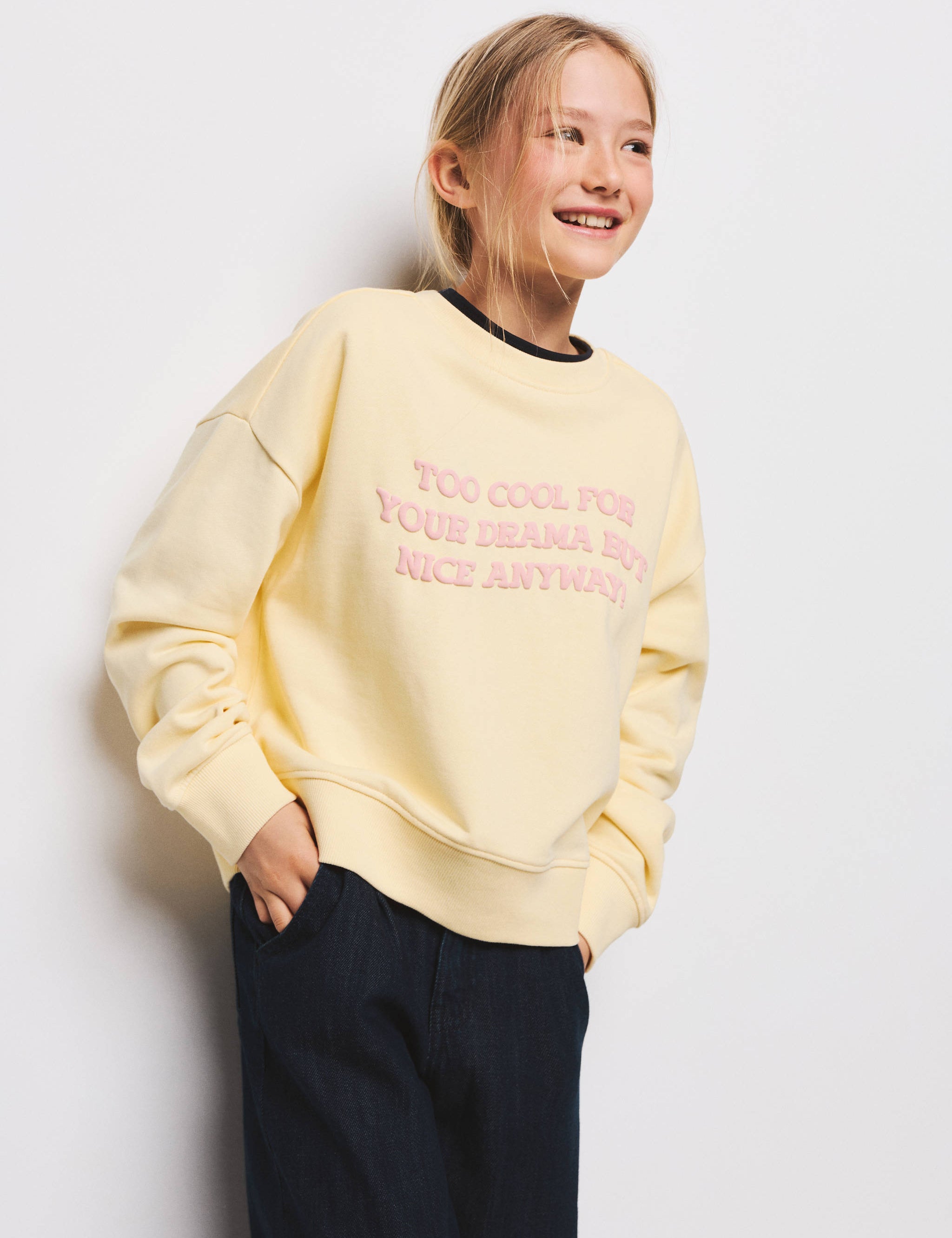 Mango sweatshirt jane in pastel yellow-002