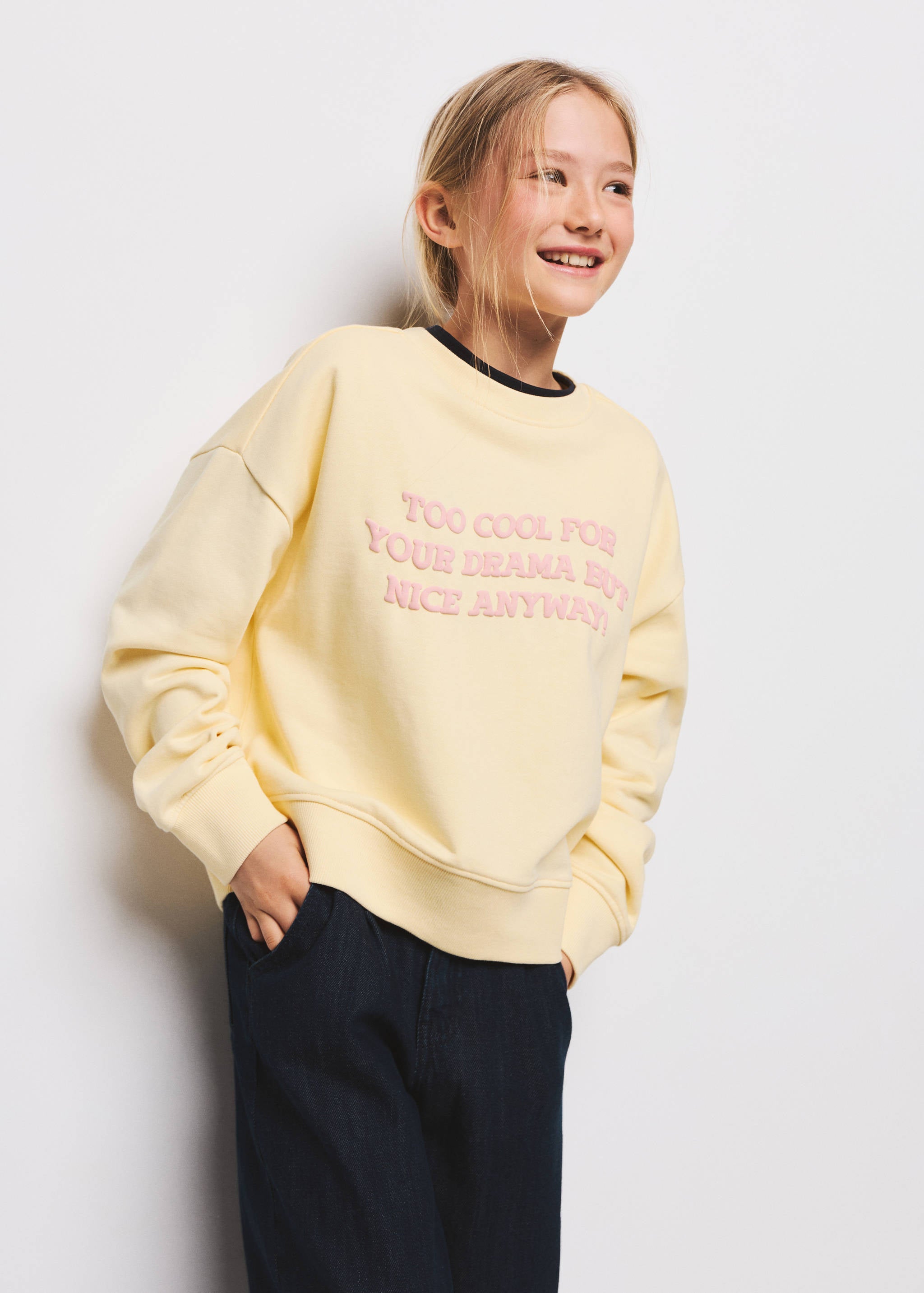 Mango sweatshirt jane in pastel yellow-002