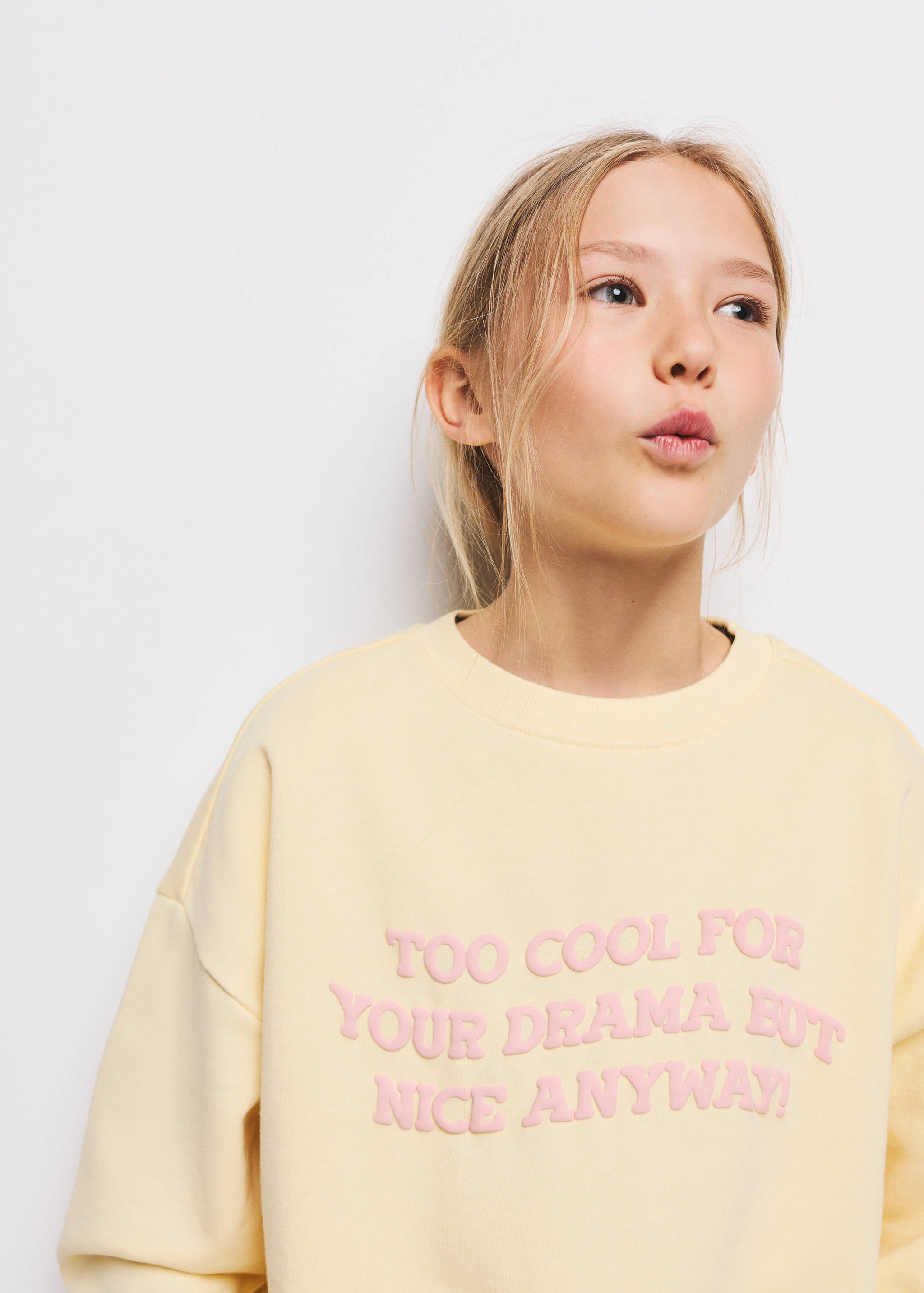 Mango sweatshirt jane in pastel yellow-004
