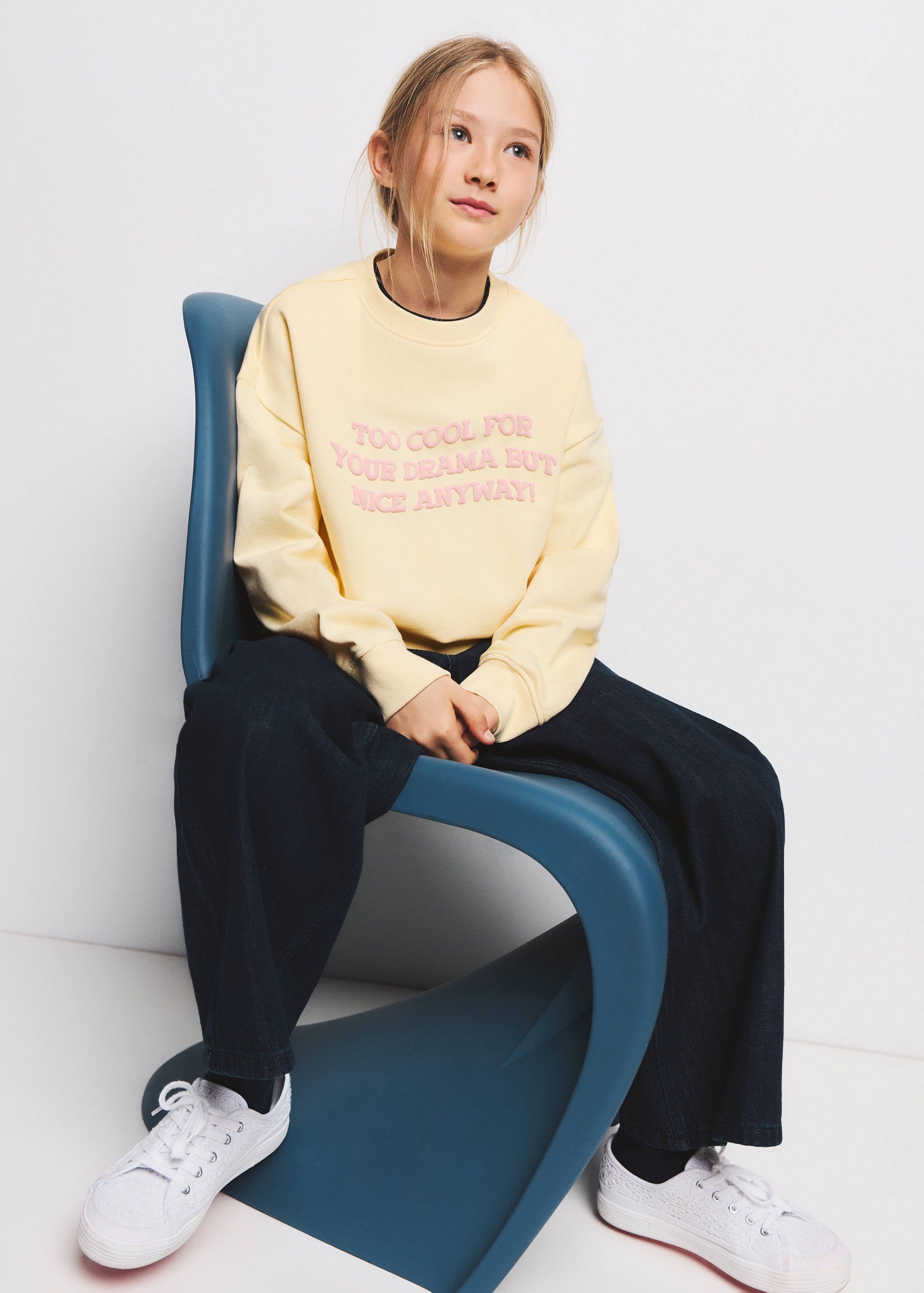 Mango sweatshirt jane in pastel yellow-008