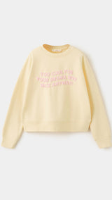 Mango sweatshirt jane in pastel yellow-021