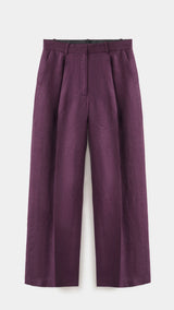 Mango trousers tempoli in purple brown
