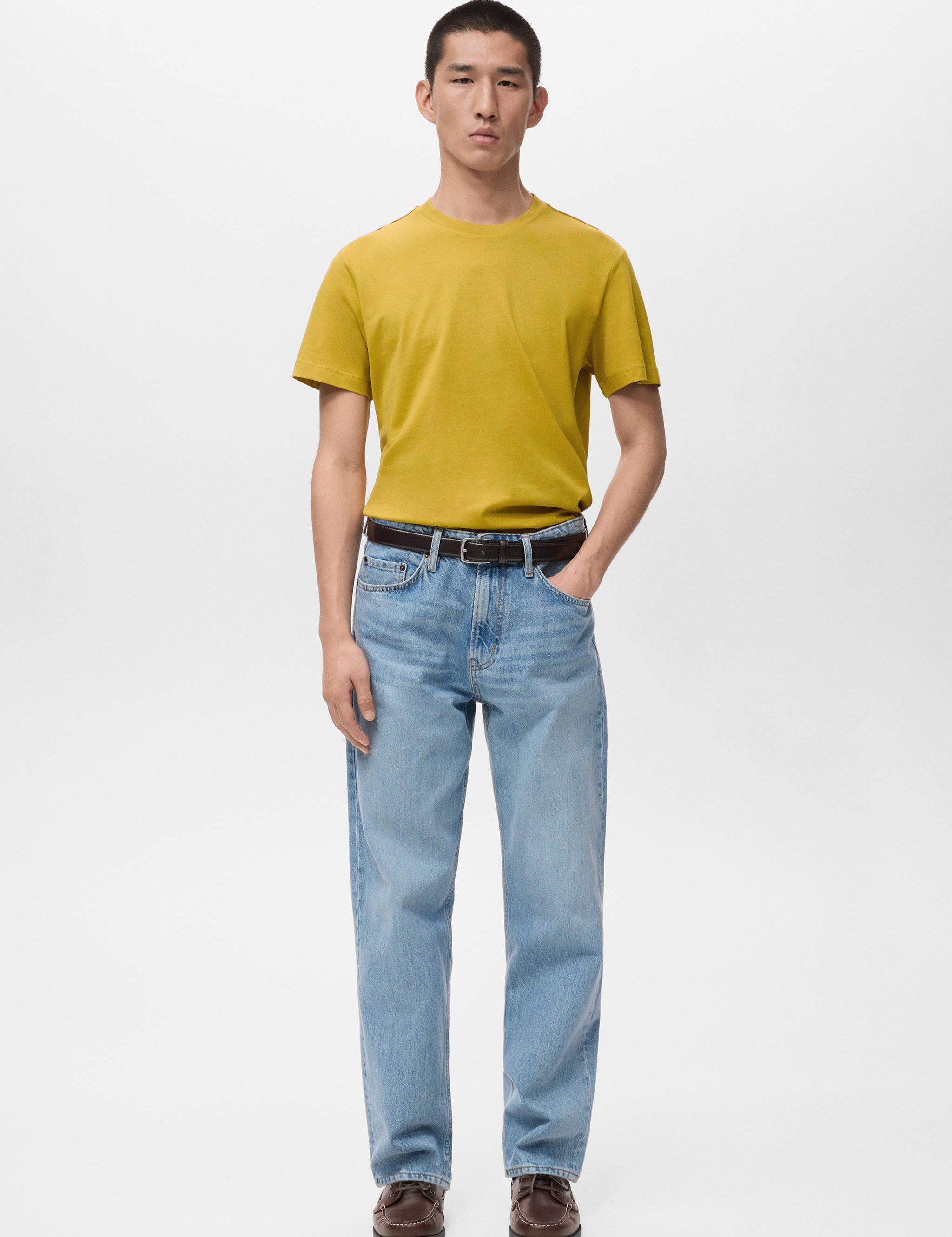 Mango t-shirt cherloh in mustard - 001