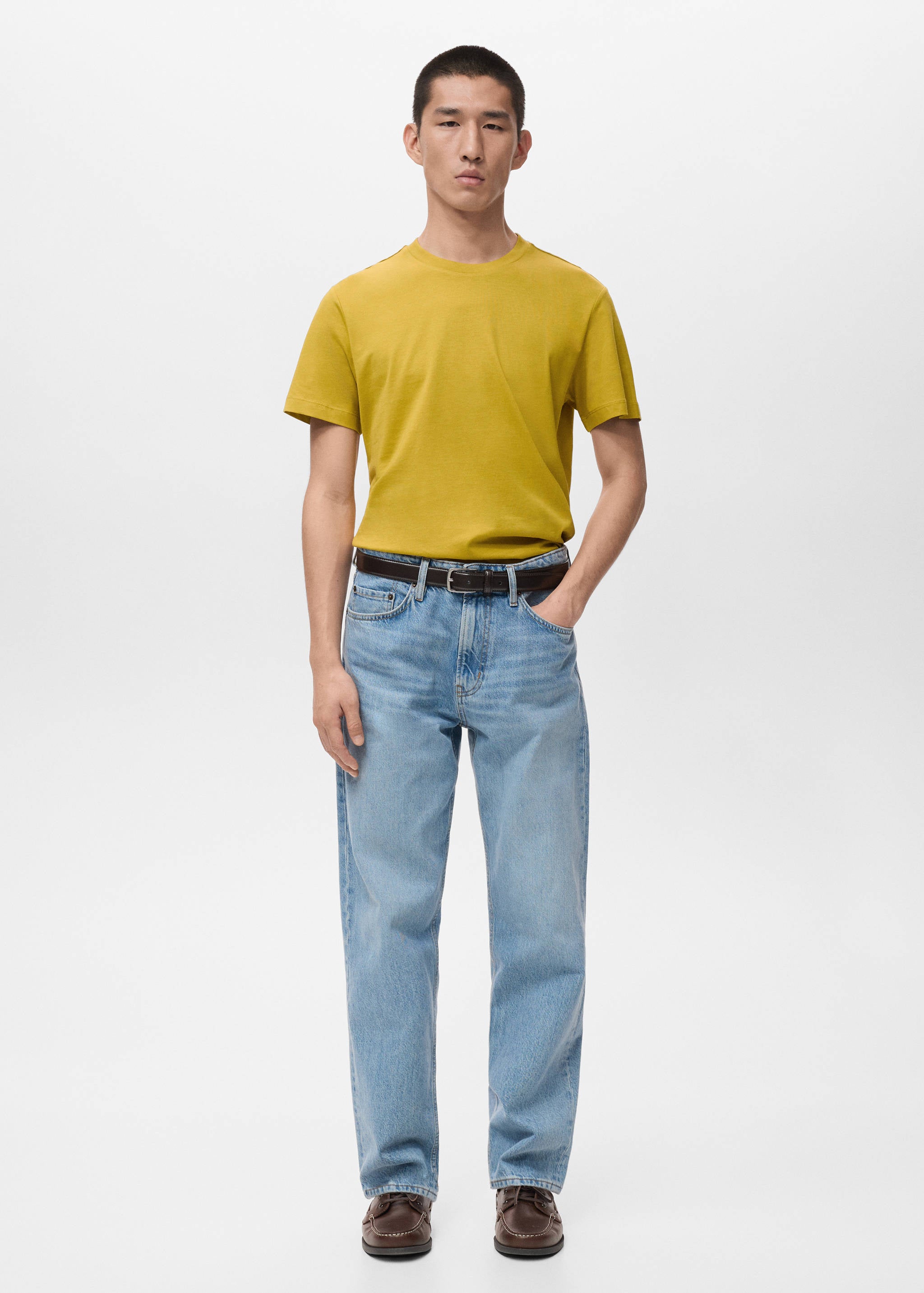 Mango t-shirt cherloh in mustard - 001
