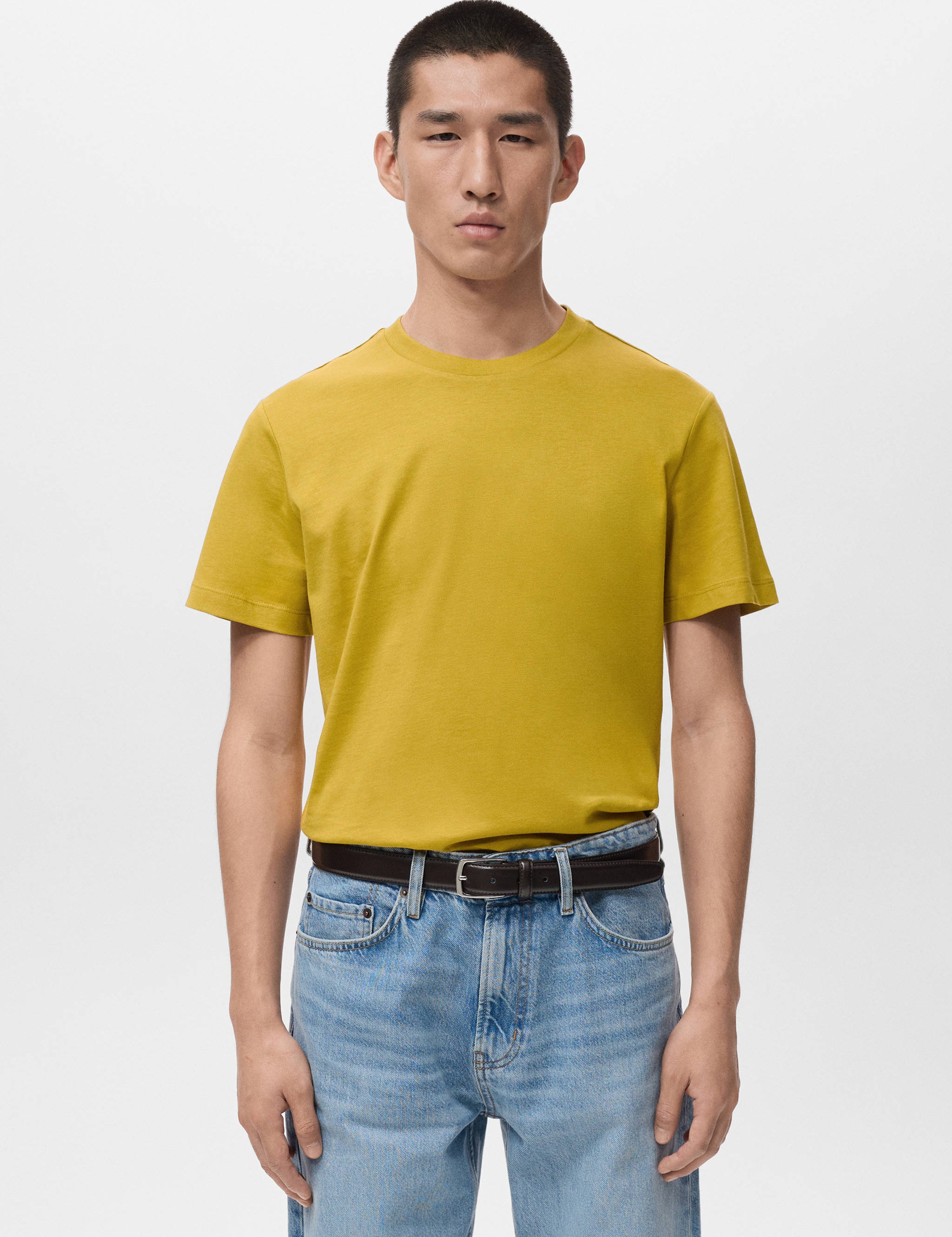 Mango t-shirt cherloh in mustard - 002