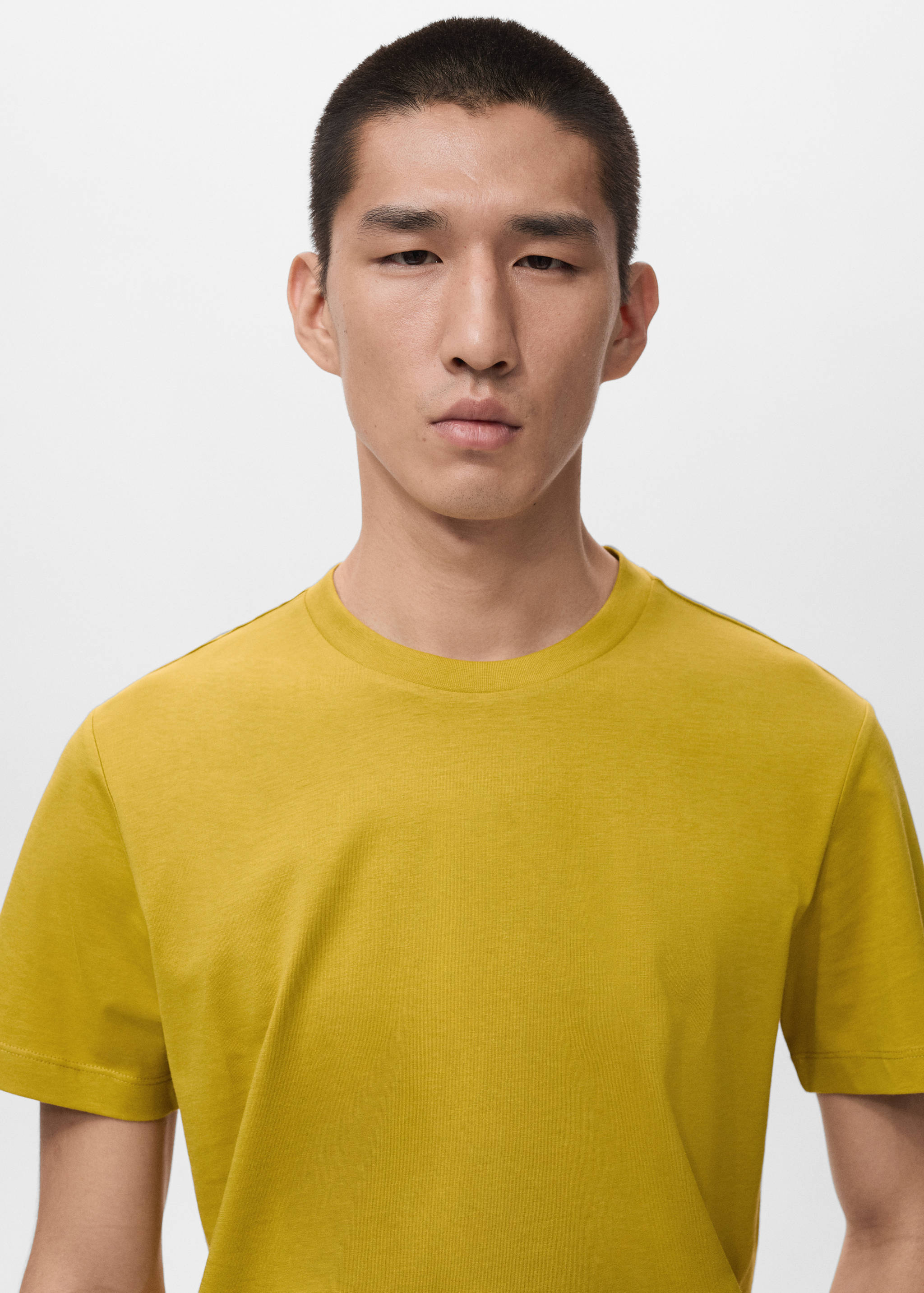 Mango t-shirt cherloh in mustard - 004