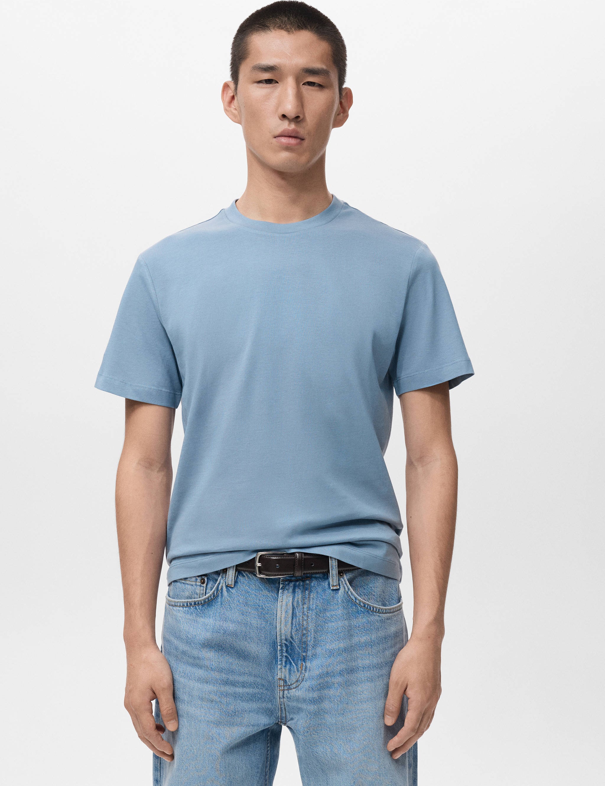 Mango t-shirt cherloh in celestial - 002