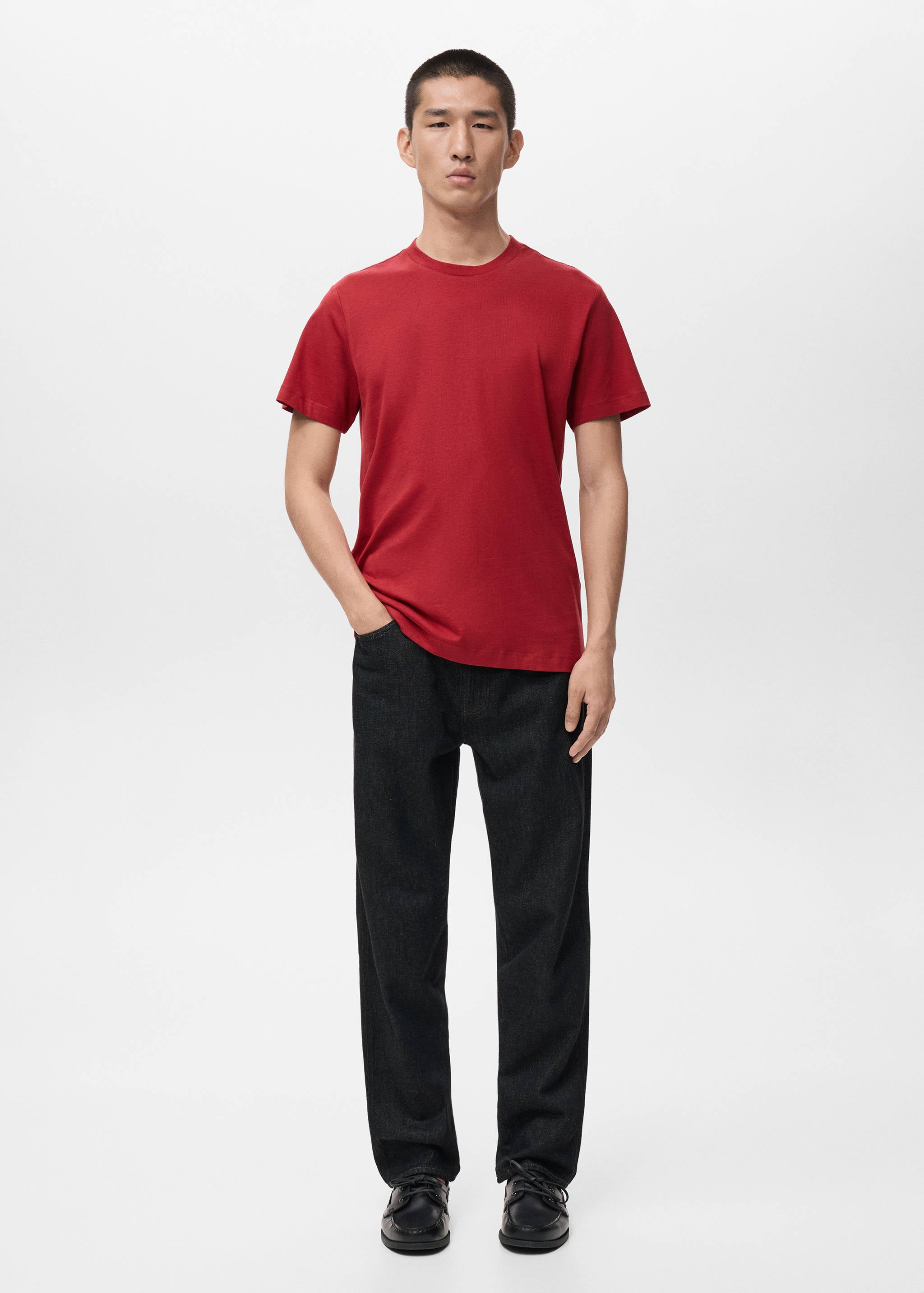 Mango t-shirt cherloh in red - 001