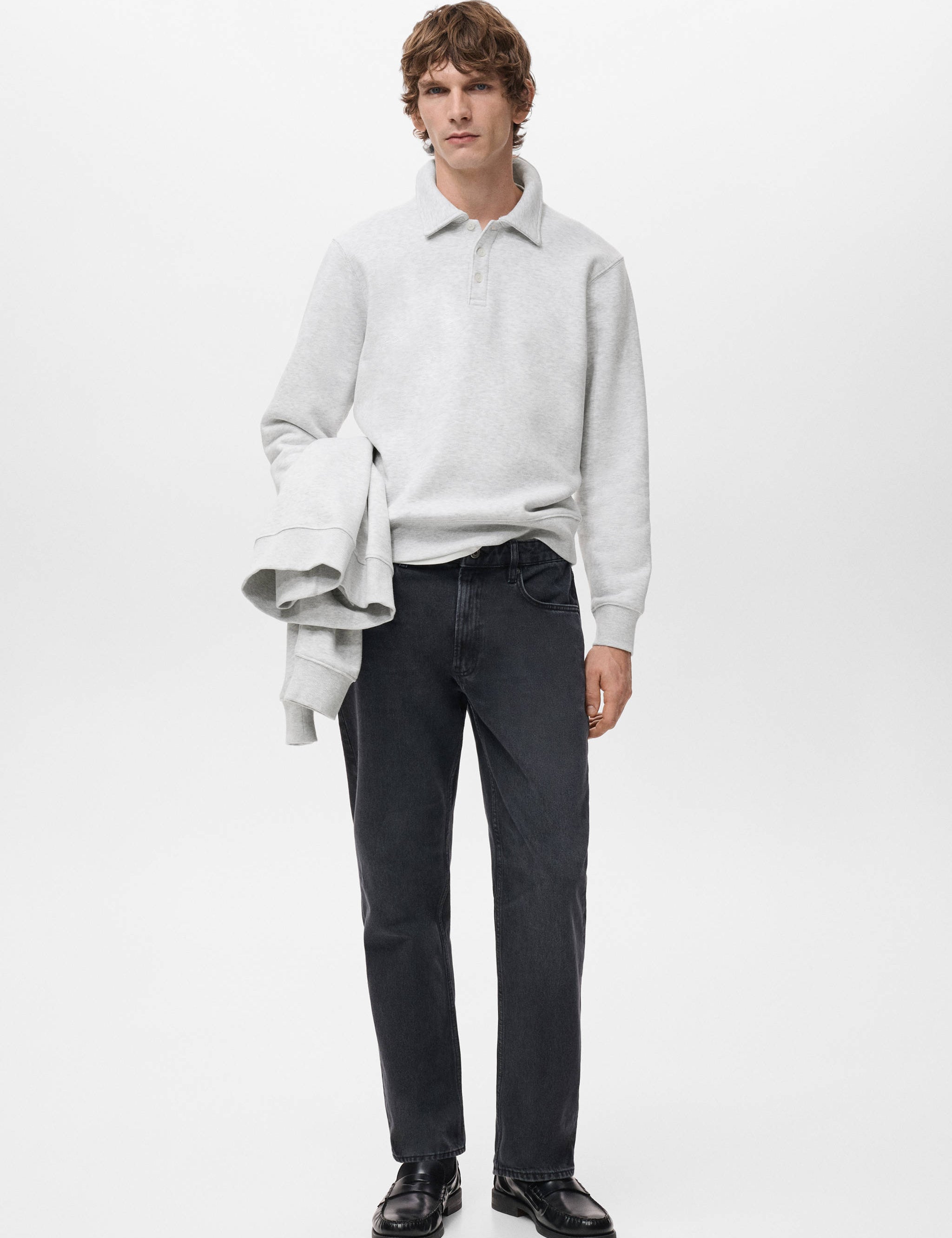 Mango sweatshirt bola in light vigore grey-001