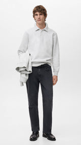 Mango sweatshirt bola in light vigore grey-001